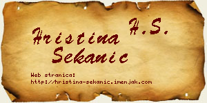 Hristina Sekanić vizit kartica